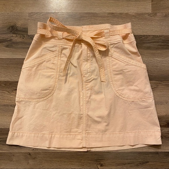 Anthropologie Dresses & Skirts - Anthro Pilcro Light Pink Washed Belted Chino Skirt